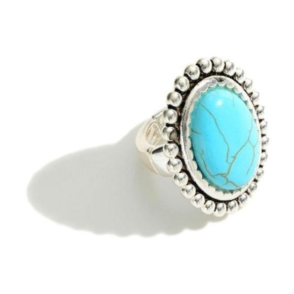 Jewelry - New Turquoise Ring Featuring Engraved Details